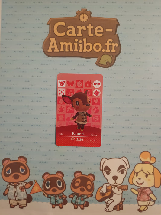 Carte Amiibo Bibi / Fauna 019 