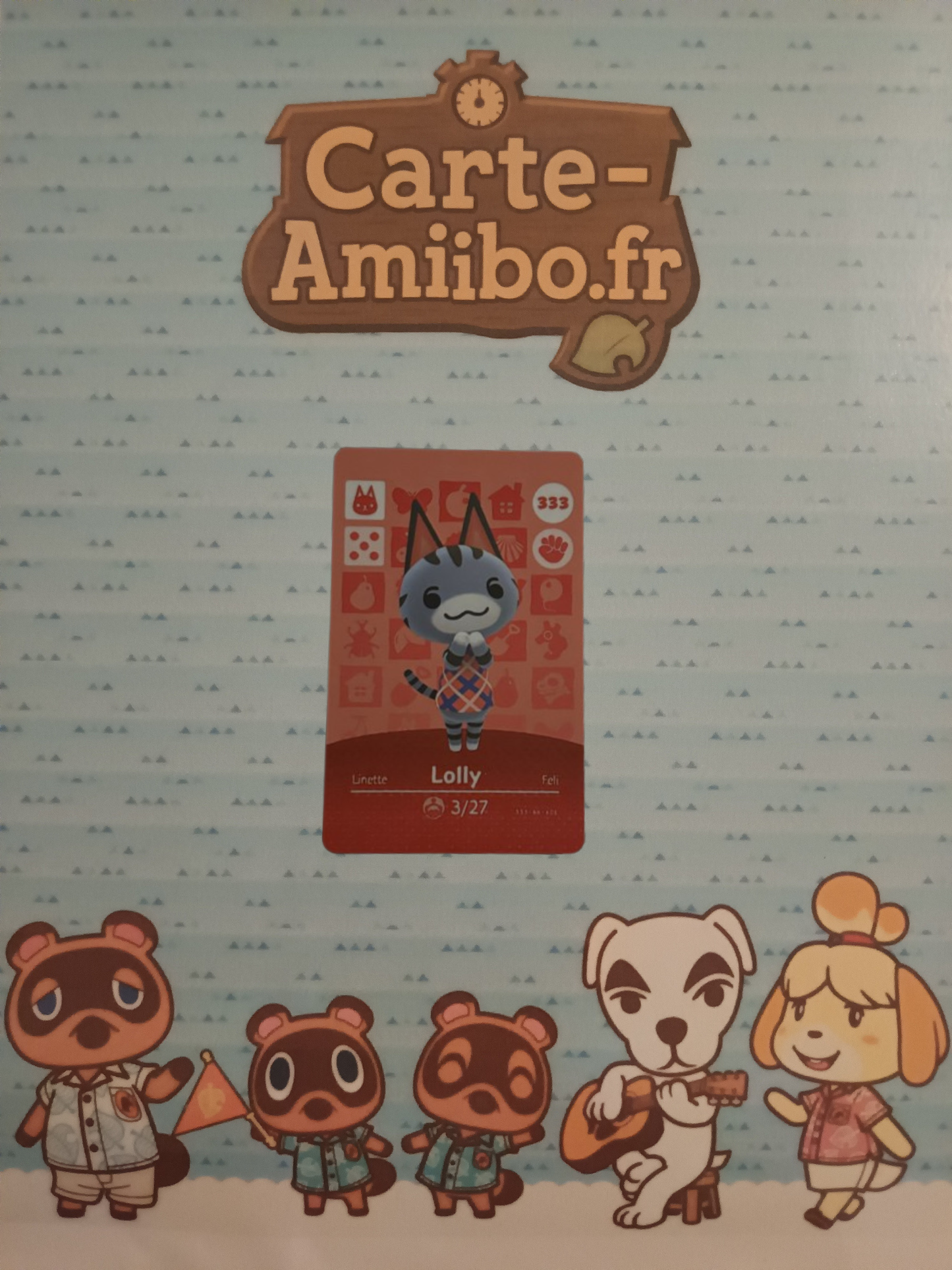 Carte Amiibo Linette Lolly Feli 333