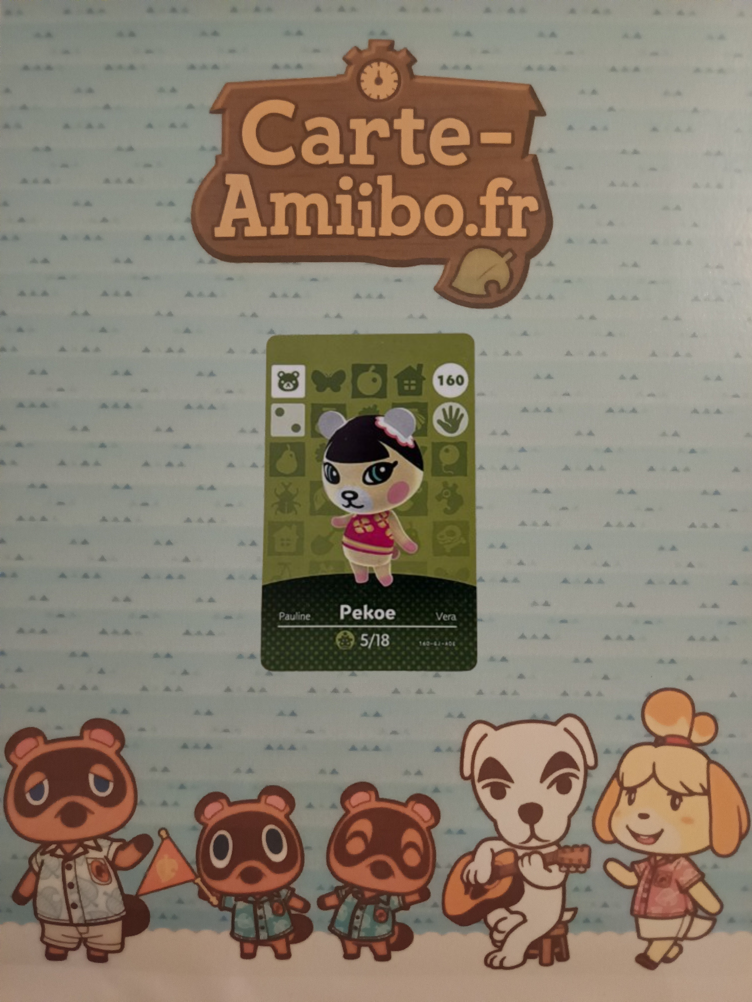 Carte Amiibo Pauline Pekoe Vera 160